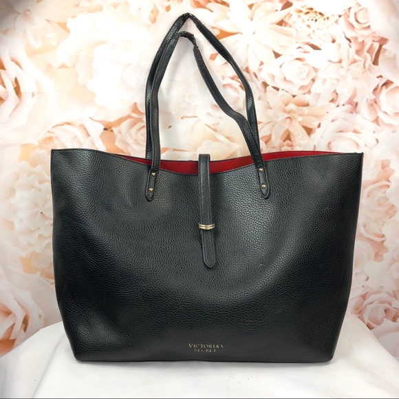 Victoria's Secret Handbags - Victoria’s Secret Black red bag large tote